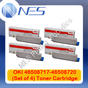 OKI Genuine 46508717-46508720 BK/C/M/Y (Set of 4) Toner Cartridge for C332dn/MC363dn